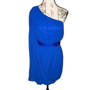 Cache Royal Blue One-Shoulder Cocktail Dress